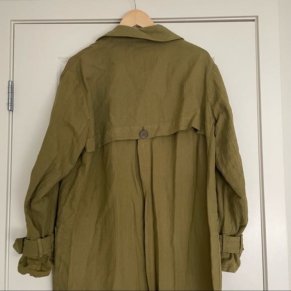 Zara OVERSIZED BUTTONED TRENCH COAT in Oil color size M - Picture 13 of 14
